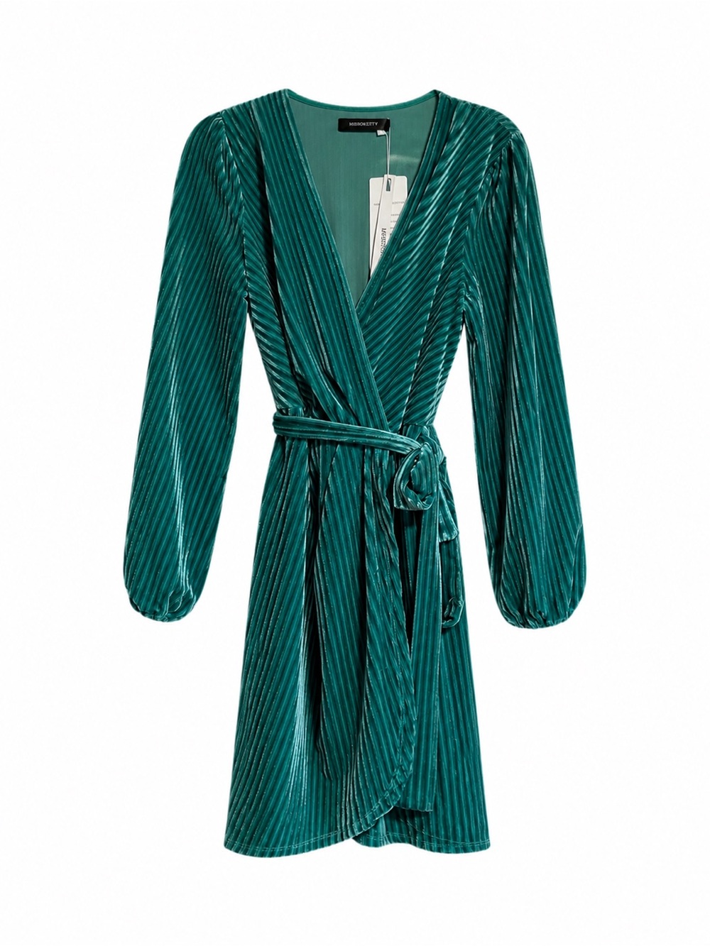 Wrap Midi Dress in Teal Green
